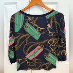 Ralph Lauren  LRL Women's Lightweight Equestrian Waffle Weave Pullover Top Size M Photo 1