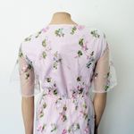 SheIn [] Light Pink Floral Embroidered V-Neck Mesh Maxi Dress Wedding NEW Size XL Photo 4