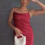 Sans Souci Red Silk Dress Photo 0
