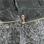 Luii Faux Leather Jacket Zipper Convertible Coat Black and Grey Boucle Size XL Photo 6