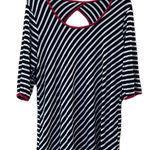 Fenn Wright Manson Black & Cream Cutout Back Striped Top. Photo 0