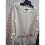 Premise Studio  Womens Blouse Long Sleeve Tie Cuff Ivory Cream‎ Size S Small Photo 2