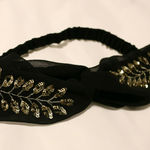 Black Embellished Head band Gold Vine Size One Size Photo 5