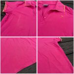 Nike Vintage Y2K Pink Grey Tag Polo Golf Shirt w/ Yellow Trim and Embroidery Photo 5