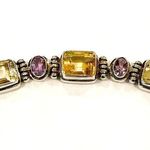 Amethyst Bali Sterling , Citrine, Quartz Bracelet Photo 2