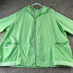 Zuda Women's Lightweight Full Zip Hooded Rain Jacket Activewear Lime Green Green Size 3X Photo 0