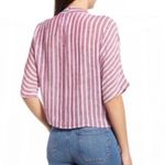 Rails  Thea Milos Stripe Red White Linen Tie‎ Front Button Down Top Sz S Photo 1