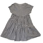 Anthropologie Dress XS Boho Navy Gingham Short Sleeve Tiered Mini Cottage Blue Photo 1