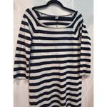 Old Navy Striped Boat Neck 3/4 Sleeve Casual Dress Navy White Size M Photo 2