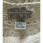 VTG Krystal Kobe Open 3D Knit Drop Shoulder Ribbed Hem Crewneck Sweater L (Stain Size L Photo 2