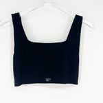 Set Active Square Neck Ribbed Sports Bra XL Black Photo 1