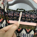 Free People  Black Aztec Print Hold On Tight Gauze Hooded Oversized Top XS/S Photo 4