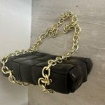 Sexy Faux Leather Puffer purse with Gold chain Black Photo 2