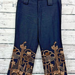 Nanette Lepore  Black Ivory Floral Embroidered‎ Straight Leg Pant [Size 6] Photo 0