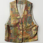 American Vintage VTG Aztec Pattern Waistcoat Vest Pastel Colors‎ Size Small Boho Western Photo 0