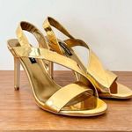 Nine West  Golden Itzel dress mirrored heel sandals size 8 Photo 0