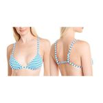 Solid & Striped  Lulu Top‎ Azure Stripe V-Neck Bikini Swim Top Navy Blue White XS Photo 1