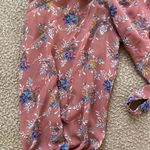 Papaya Floral Puff Sleeve Crop Top Photo 3