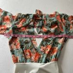 Hello Molly NWT Floral Chiffon Bodysuit | Deep V-Neck Long Sleeve Top | Size XS Photo 6