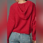 Pilcro  Sailcloth Hooded Sweater Red Size Medium Anthropologie Photo 3