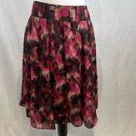 Alfani  pink brown tan and black abstract print flowy midi skirt size medium Photo 2