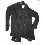 Pleione New Womens NWT Crochet Cardigan S Open Black Small Jacket Nice Soft USA Photo 3