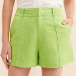 ASTR  The Label Amiah Tailored Shorts Kiwi Green Linen Blend Women’s Small Photo 0