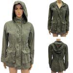 Universal Threads Universal Thread Cotton Olive Khaki 4 Pocket Cinch Waist Utility Jacket Women XS Photo 1
