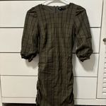 ZARA  Plaid Ruched Mini Dress Photo 1