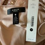 AQUA Rose Gold Sequin One Shoulder Cocktail Sheath Midi Dress Women’s Size 8 Photo 9