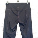 prAna Costas yoga leggings black mesh detail wide waistband pocket M Photo 4