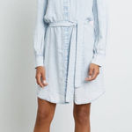 Rails Adele Shirt Dress Long Sleeve Light Acid Wash Denim Blue Size XXL Photo 0