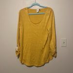Anthropologie  Akemi‎ + Kin sylvie pointelle yellow roll sleeve Size Medium Photo 4