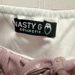 Nasty Gal  Lavender Pink PolkaDot RuffleStrap Sleeve Babydoll  Bodysuit Sz 2 Y2K Photo 10