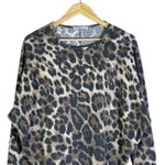 Gaze Leopard Print Long Sleeve Dolman Top Womens Size S Brown Photo 1