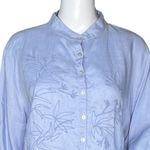 Ishyu Shirt Women 1X Blue White Embroidered Tunic Top Lagenlook Boho Bohemian Photo 4