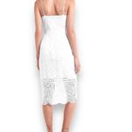 EXPRESS NWT White Scalloped Lace Formal Bachelorette Wedding Midi Dress - Medium Photo 1