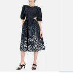 NEW INC INTERNATIONAL CONCEPTS Linna Garden Cutout Printed Dress Black Size L Photo 4