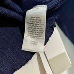 BP . Women’s Scoop Neck Waffle Knit Cropped Henley Long Sleeve Navy Size Med NWT Photo 4