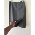 Prada Made In Italy Wool Skirt Front Slit Side Zip Gray Career Size 44 Waist 30 Photo 1