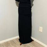 ZARA  New Black Long Round Neck Draped Short Sleeves Dress with Slit Size L Photo 12