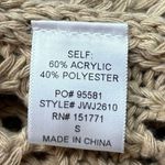 Gilli Beige Collared Button Down Crochet Knit Boho Cardigan Sweater Top Size S Brown Photo 6