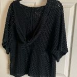Forever 21 Black Knit Top with hoodie woman’s size large Photo 8