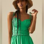 Anthropologie NEW Corset Sleeveless Tiered Midi Dress Kelly Green Medium M NWT Photo 0