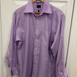 CHAPS  Lavender White Floral No Iron Cotton Button Down Large Photo 0