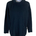 J. Jill Black Cowl Neck Tunic Textured Minimalist Loungewear Long Sleeve Small Photo 0