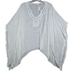 Melrose & Market Poncho Womens One Size White Kimono Blouse Fairycore Boho Chic Photo 0