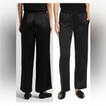 Eileen Fisher  Satin Straight Leg Pant Trousers Pull On Black Photo 1