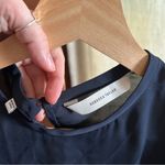 Rebecca Taylor  Lace 100% Silk T Shirt Navy Blue Crew Neck Blouse Top NWT Size XS Photo 3