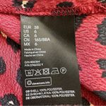 Divided Dress Red Burgundy Animal Print V-Neck Long Sleeve Wrap Dress Size 6 NEW Photo 12